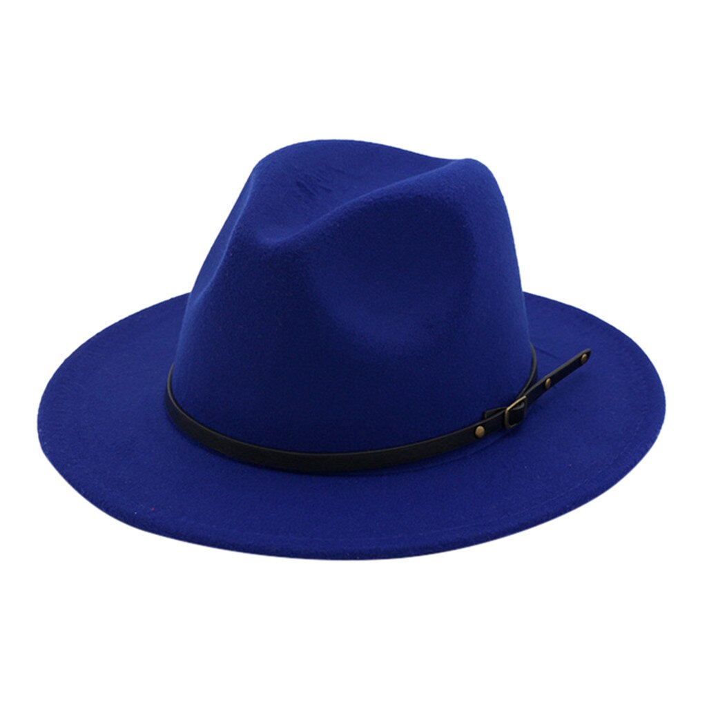 Summer Women Men Casual Trendy Beach Simplicity Sun Straw Hat Gangster Cap Unisex Retro Gentleman #YJ: Blue 