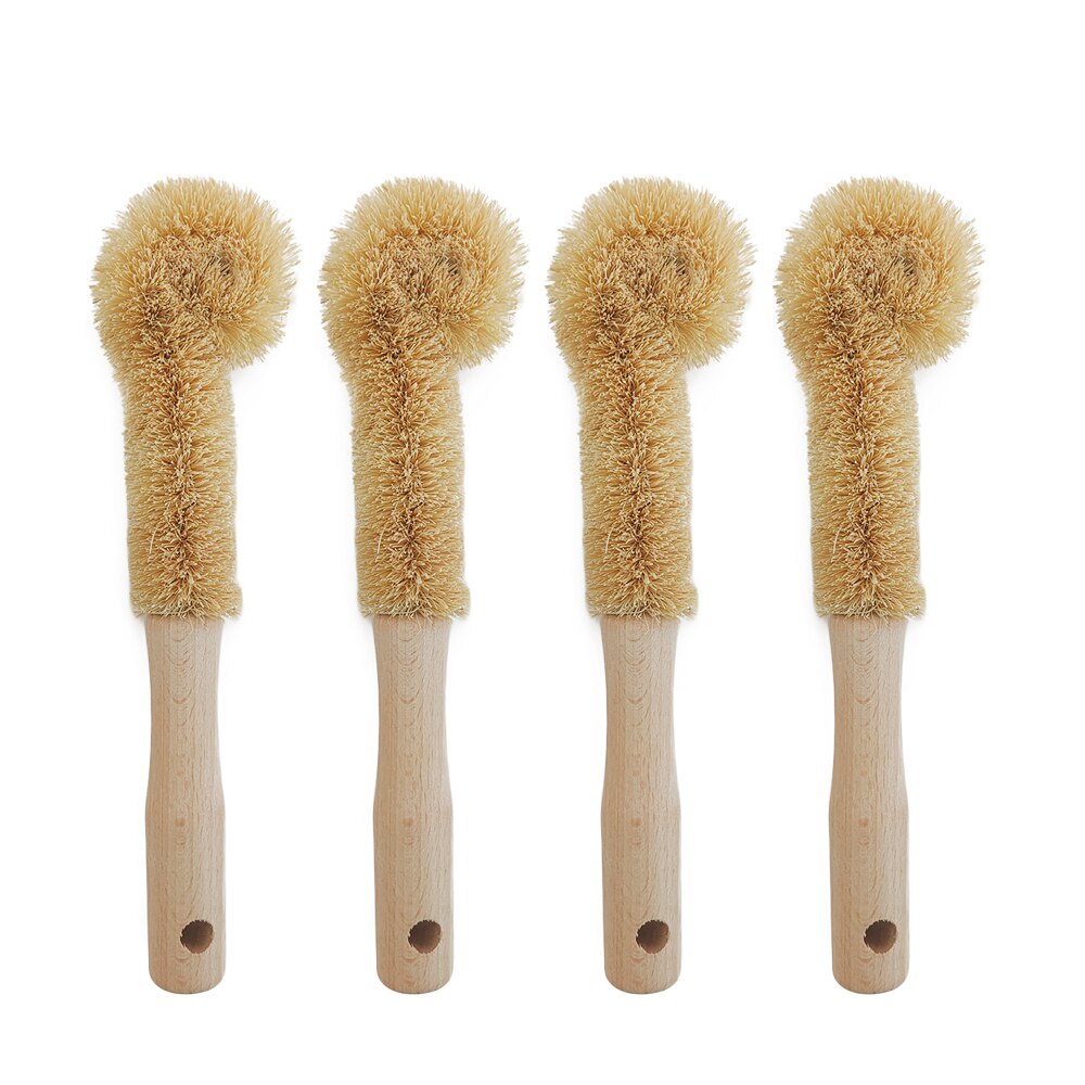 Coconut fiber Brown Kitchen Cleaning Brush Natural Coir Brush hemp fiber non-stick skillet brush dish washing bottle cleaner