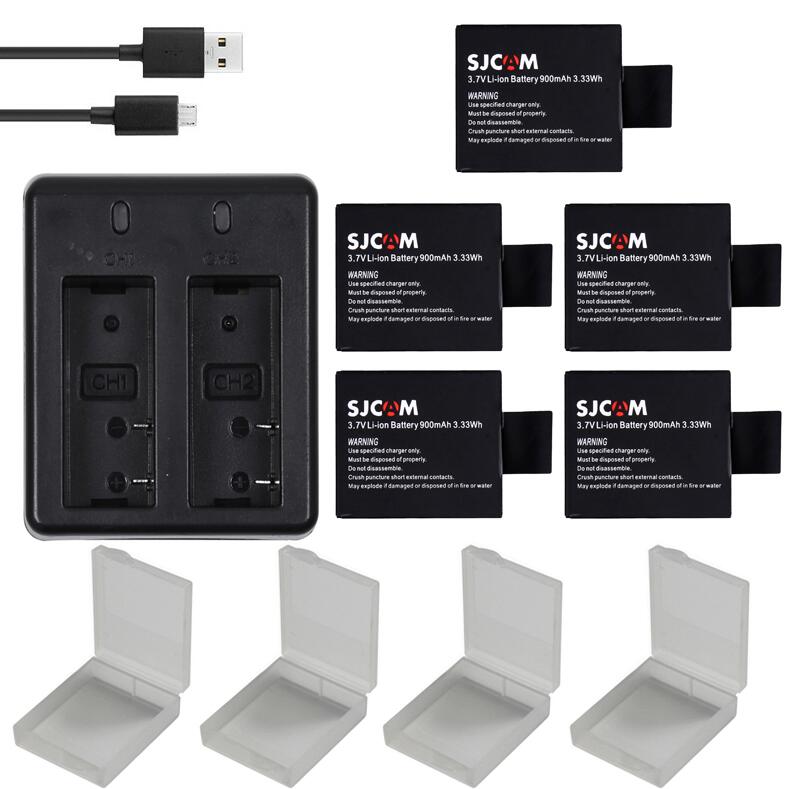 4pcs SJCAM sj4000 eken H9 GIT-LB101 GIT BATTERY sj5000 sj6000 sj7000 SJ8000 SJ9000 battery +Dual USB charger: 5battery withcharger