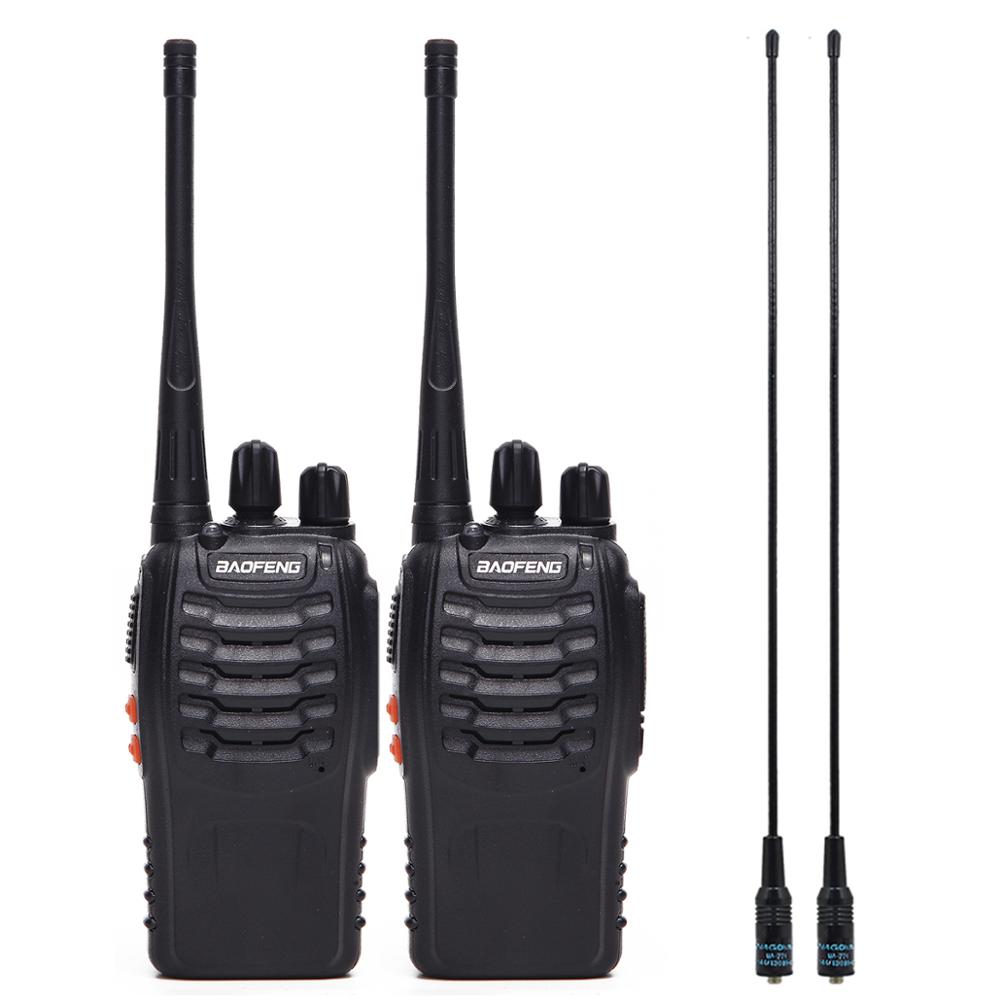 Baofeng BF-888S Walkie Talkie Uhf Twee Manier Radio BF888S Handheld Radio 888S Comunicador Zender Transceiver + 4 Headsets: 2pcs add 771 antenna