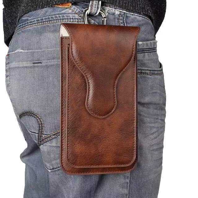 Dual Pouch Hook Loop Waist Belt Leather Phone Case For Asus ROG Phone,Zenfone Max Pro M1 M2 ZB601KL,Zenfone 5 5Z 4 Max Pro 3 5 6