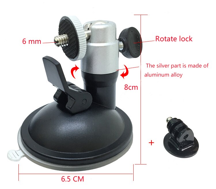 Zuignap Mount W/Ball Head Voor Dji Osmo Action Gopro Hero 8 7 6 5 4 Window Mount sony Yi 4K Sjcam Eken Arlo Camera Autohouder