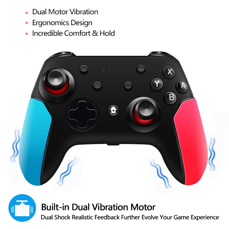 Manette sans fil Bluetooth pour Nintendo Switch Pro NS-Switch Pro manette de jeu pour Console Switch avec poignée 6 axes