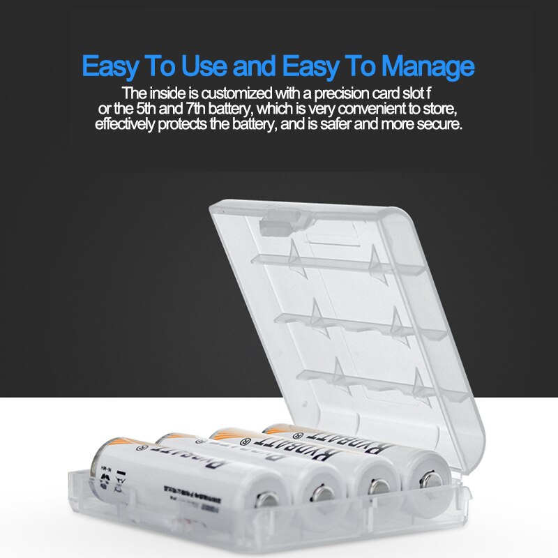 Plastic AA/AAA Battery Case Cover Rechargeable Battery Container Organizer Battery Holder Storage Box for 2 4 8xAA AAA Batteries