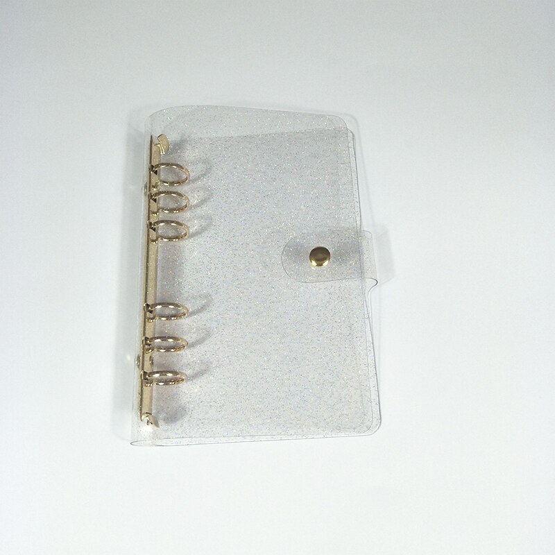 A6 Transparent PVC Notebook Cover Loose Diary Coil Ring Binder Filler Paper Planner Receipt Bag Card Storage Agenda for School: Gold