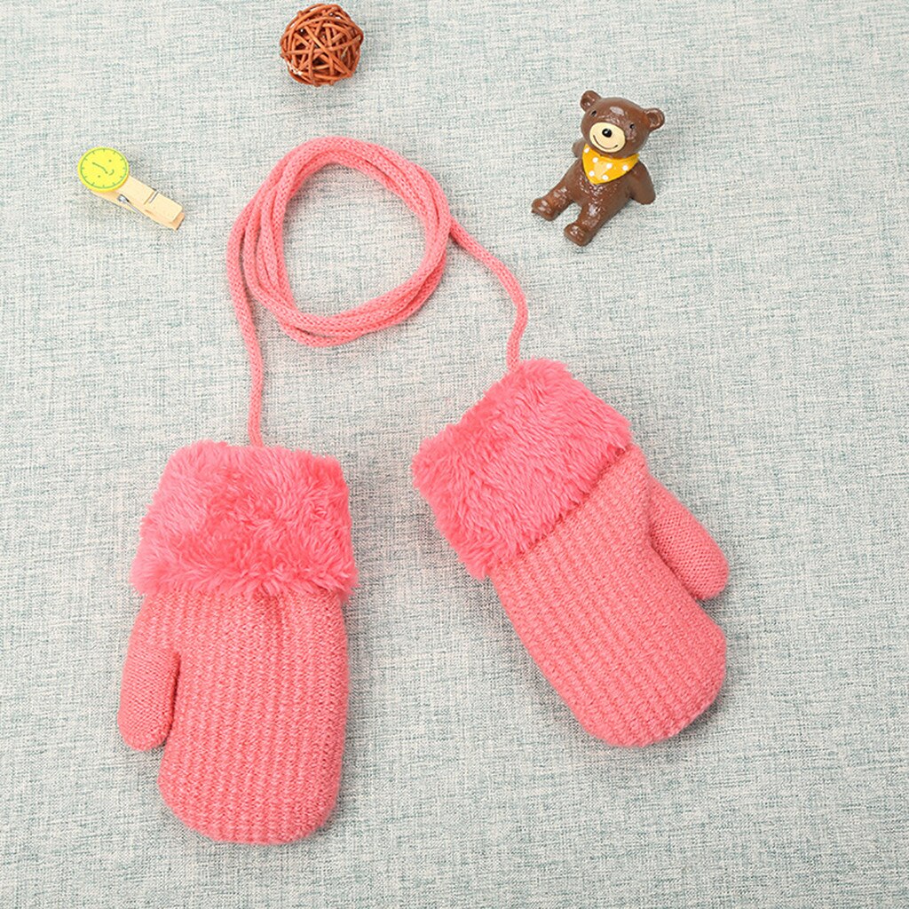 Arloneet Winter Warm Baby Handschoenen Dikker Breien Wanten Baby Leuke Stiksels Meisjes Jongens Van Winter Warm Bandjes Handschoenen CJ10