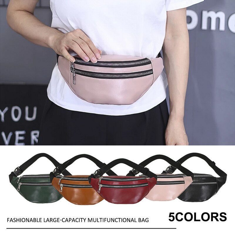 Women Chest Bag Waist Packs For Unisex Female Pu leather Fanny Packs Banana Ladies Belt Bum Bags