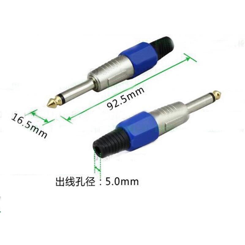 2pcs 6.35mm male connector 6.5 microphone plug welding