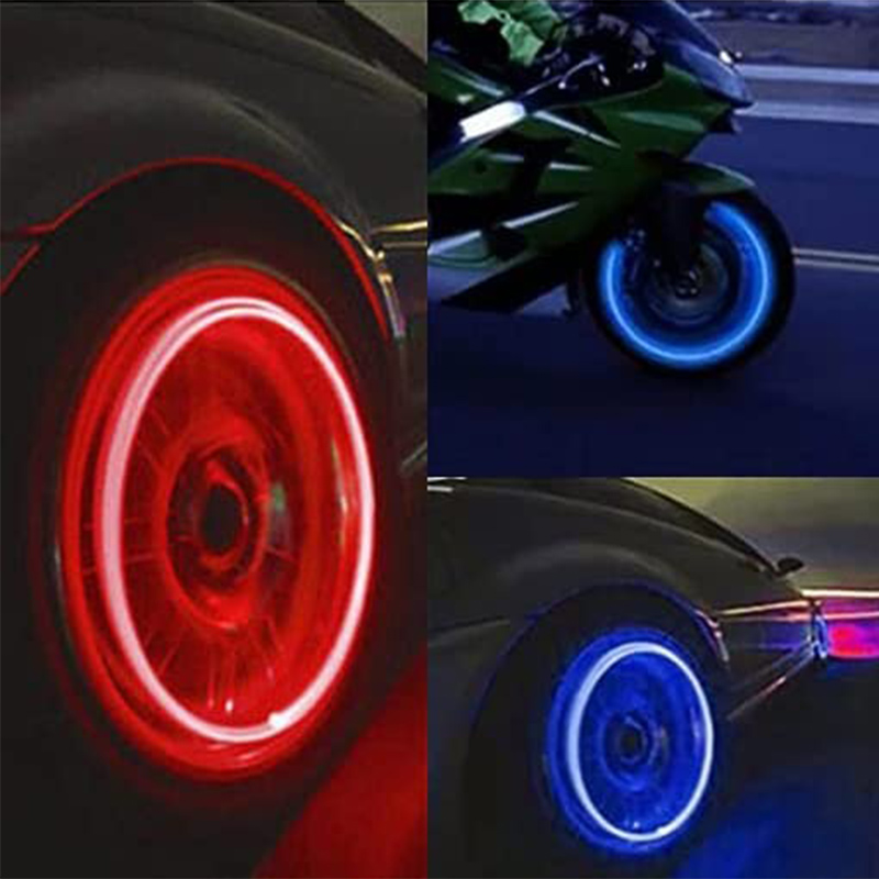 4 Uds. De luces LED coloridas para ruedas, tapas de válvulas de neumáticos de coche, bombilla de luz de neón, cubierta Universal para válvula de bicicleta y motocicleta, Exterior de coche