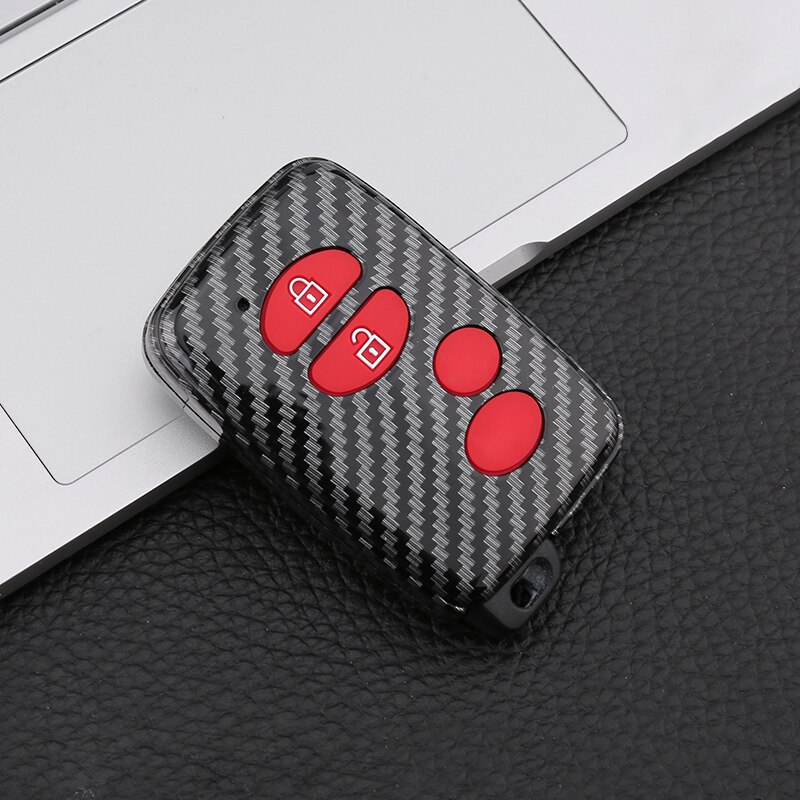 Auto Sleutel Cover Key Case Voor Toyota 86 Land Cruiser Prado 150 Avalon Camry Prius Crown Highlander Voor Subaru Foreste xv Legacy: A Carbon Red