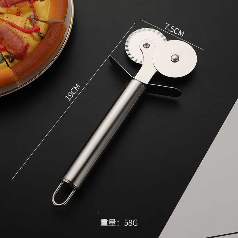Double Roll Pizza Stainless Steel Knife Pasta Cutter Pasta Pasta Round Lace Pizza Wheel Kitchen Tools Kitchen Accessories: B