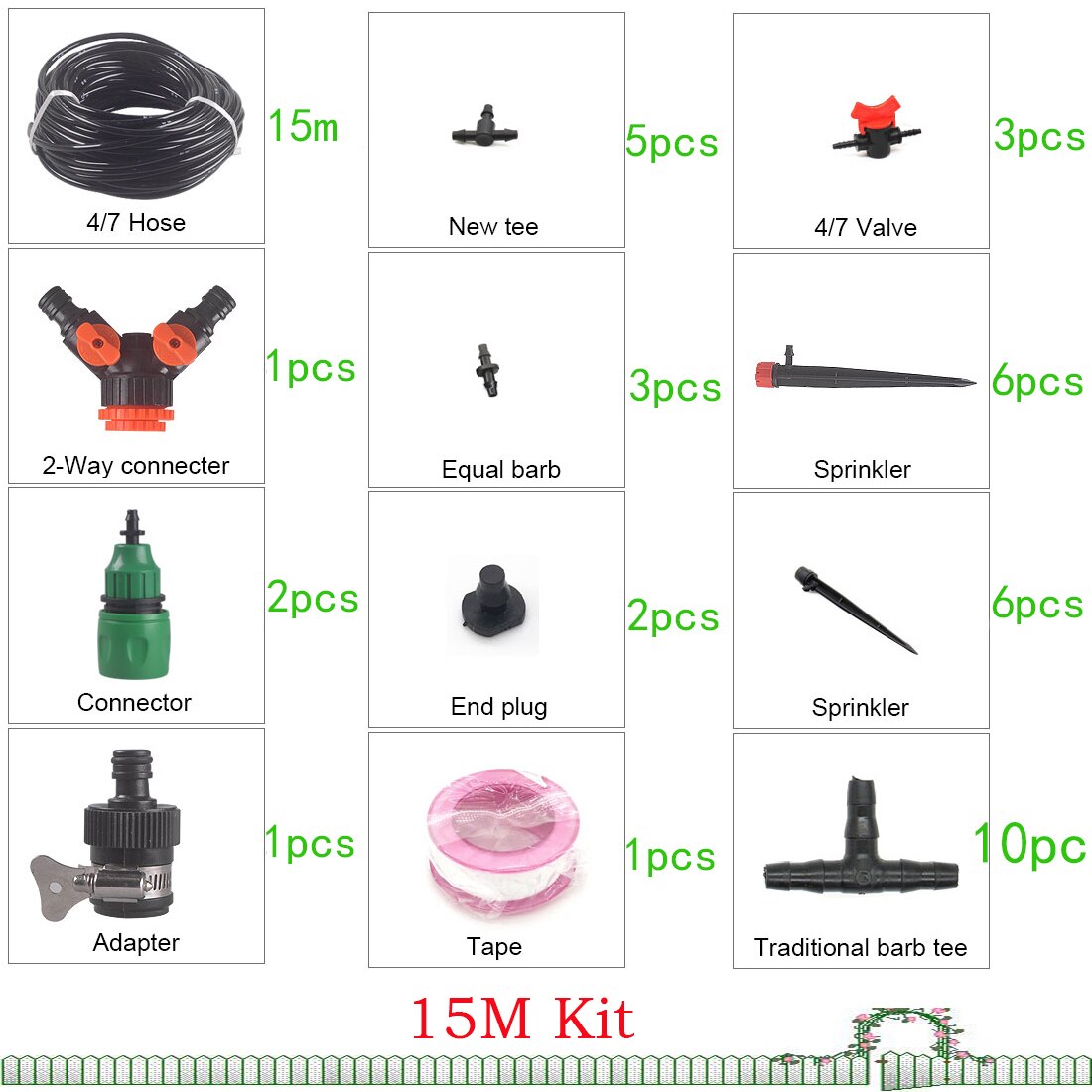 5/10/15/20/25M Garten Bewässerung Bewässerung Bausätze 4/7mm Schlauch Schlauch Verteiler Schnell Connecter Sprinkler T Garten System