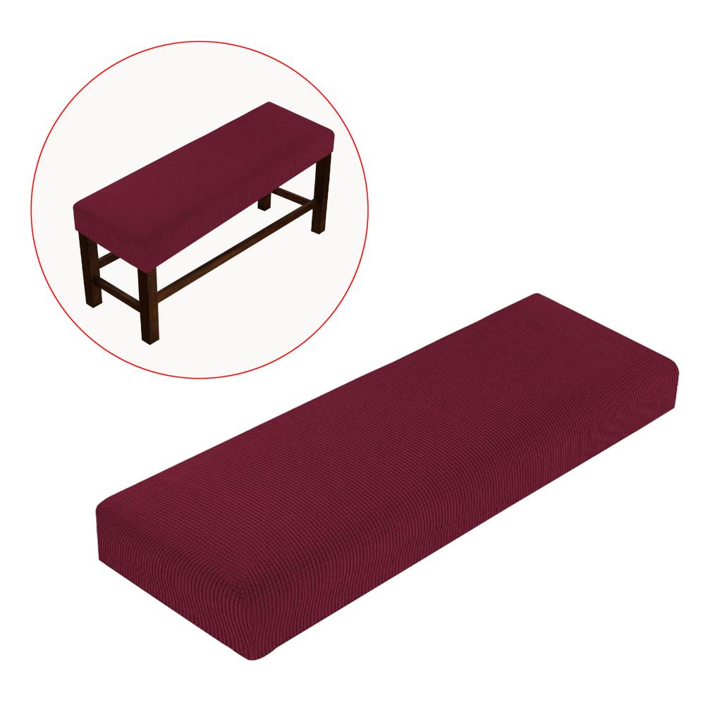 Stretch matbord bänk lock - mjukt stretch matsal bänk slipcovers skydd, maskintvättbart avtagbart halkfritt: Vin, röd