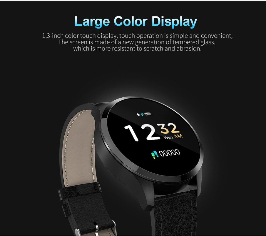 centechia Q9 Smartwatch - Men Women Waterproof HR BP Monitor - 1.2" IPS Round Display