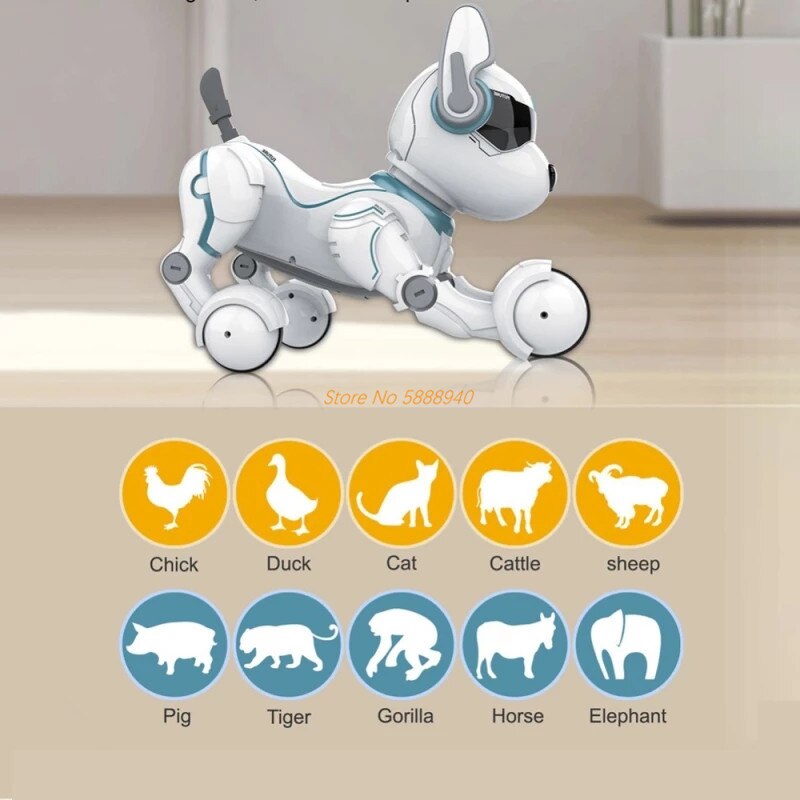 Intelligent Voice Control Dog Talking Speak Smart RC Robot Dog Imitating Various Animal Sounds LED Lights Music Walking Pets