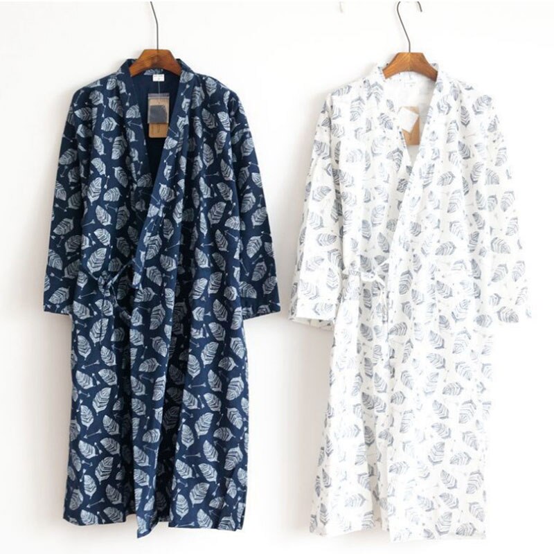 Mannen Gewaad Pyjama Lange Mouw Nachtkleding Badjas Pyjama Homewear Nachtkleding Katoen Comfortabele Sleeprobe Pimajas