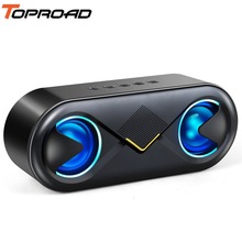 TOPROAD Tragbare Bluetooth 5,0 Lautsprecher 10W kabellos Stereo Bass Hifi Lautsprecher Unterstützung TF karte AUX USB Freisprecheinrichtung mit Blitz LED