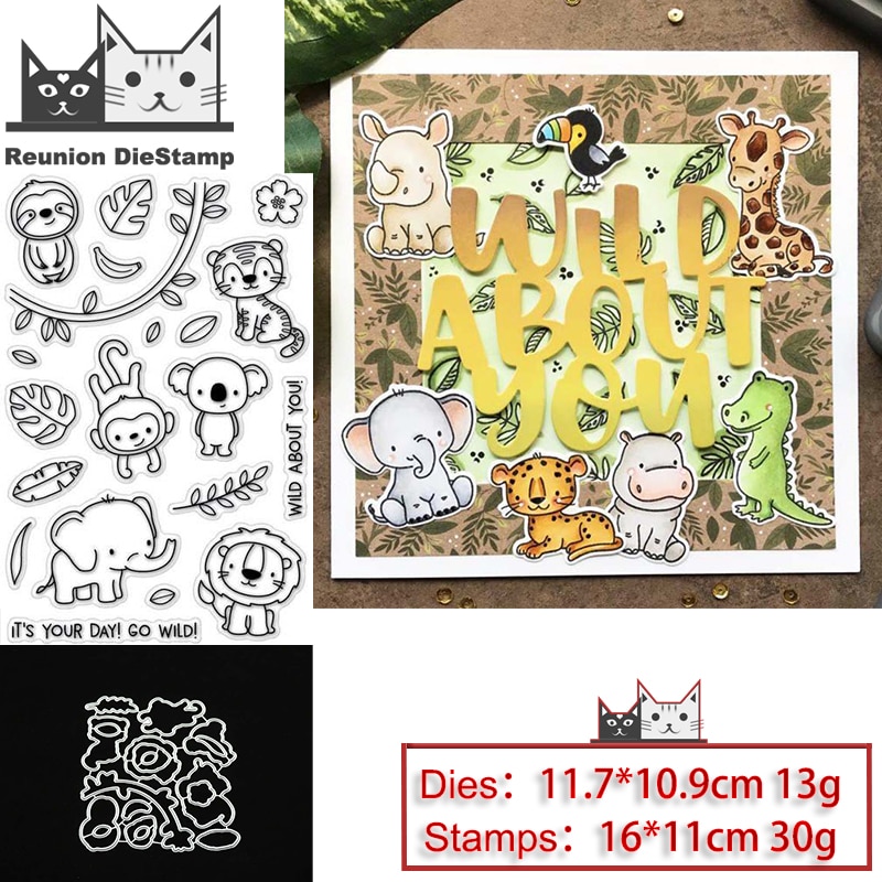 Wiedervereinigung Affe Ebene Zoo Metall Schneiden Stirbt und Briefmarken Schablone für DIY Scrapbooking Foto Album Präge Dekorative Papier Karte