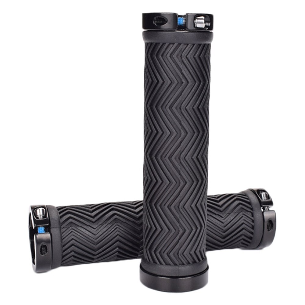 Fietsstuur handvatten hoes antislip zacht rubber fietsstuur eindgrepen dubbele vergrendeling voor racefiets mountainbike: Default Title