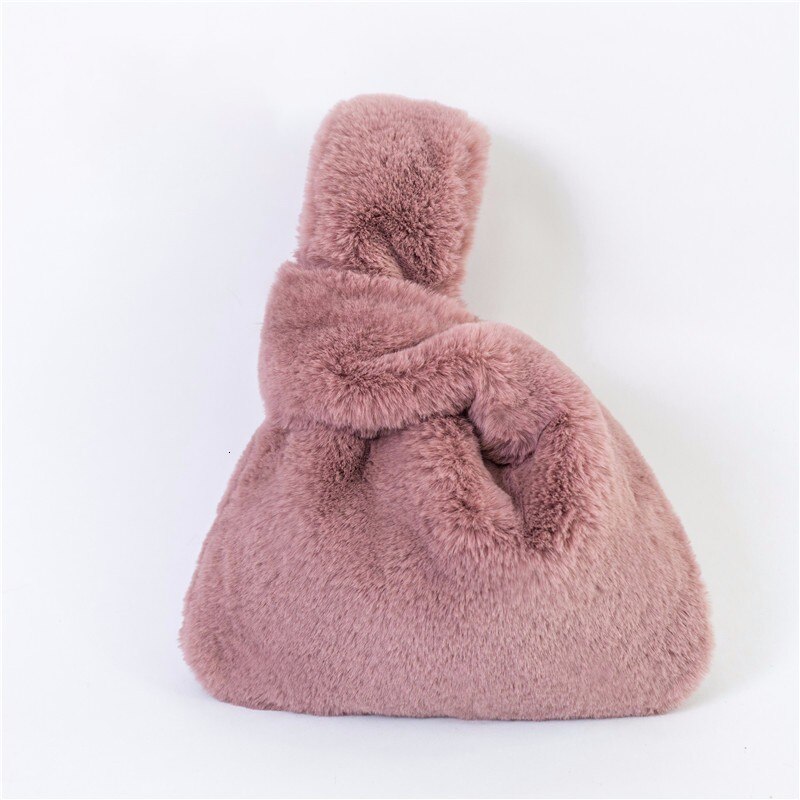 LANMMRE Bag Patroon Persoonlijkheid Imitatie Konijn Faxu Bont Handtas Voor Vrouwen Alle Match Luipaard Print Emmer Zak YF945: Han Pink