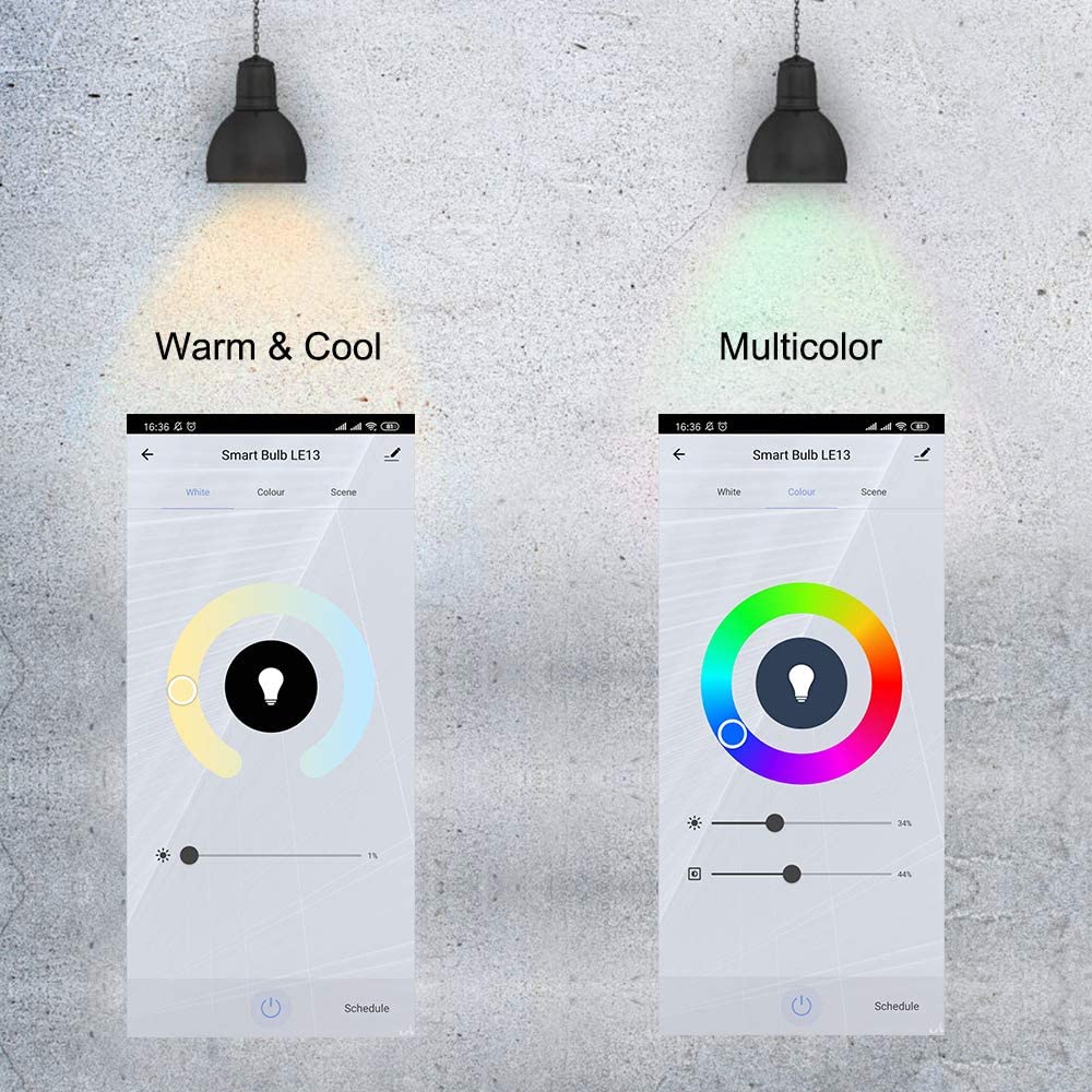 1PCS 15W WiFi Smart Light Bulb E27 B22 Dimmable RGB+CW LED Spotlight Bluetooth Voice Control Lamp Work With Alexa Google Home