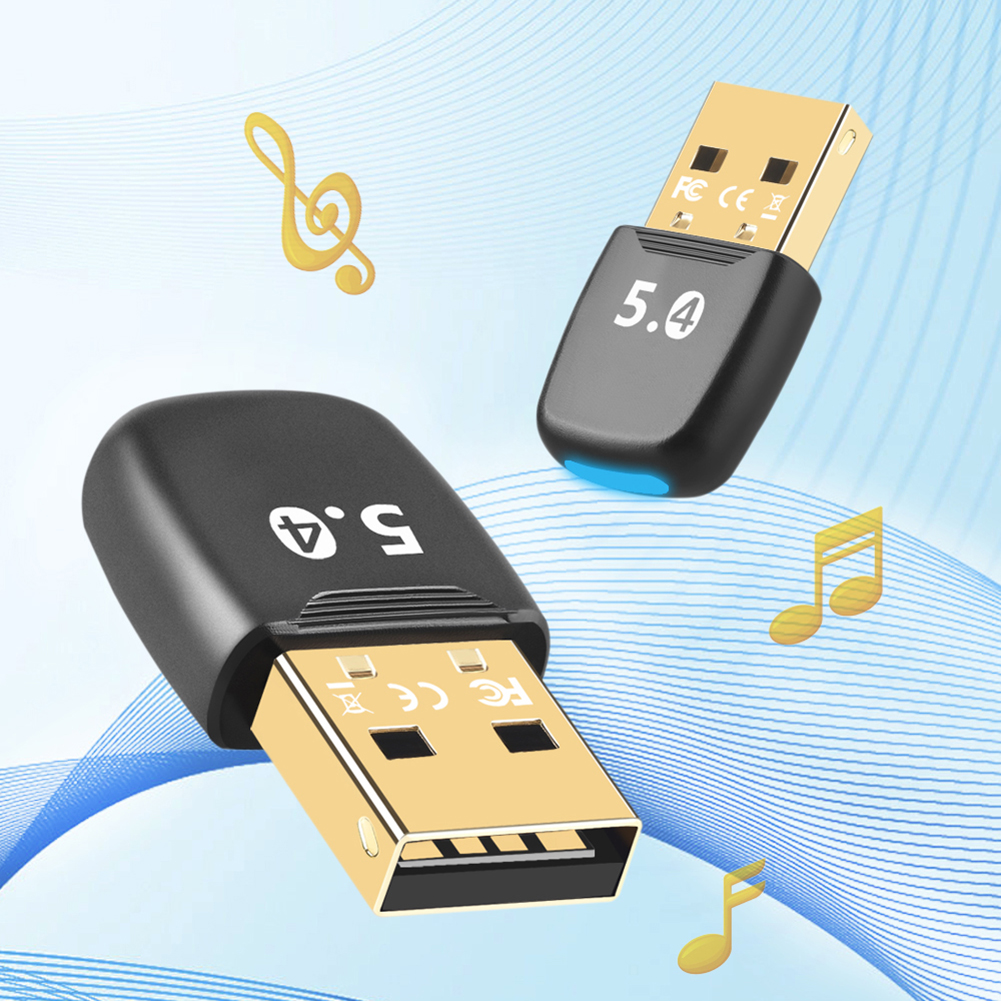 USB Bluetooth-Compatible 5.4 Adapter Wireless USB Adapter Driver Free Wireless BT 5.4 Dongle Adapter for PC Laptop Computer