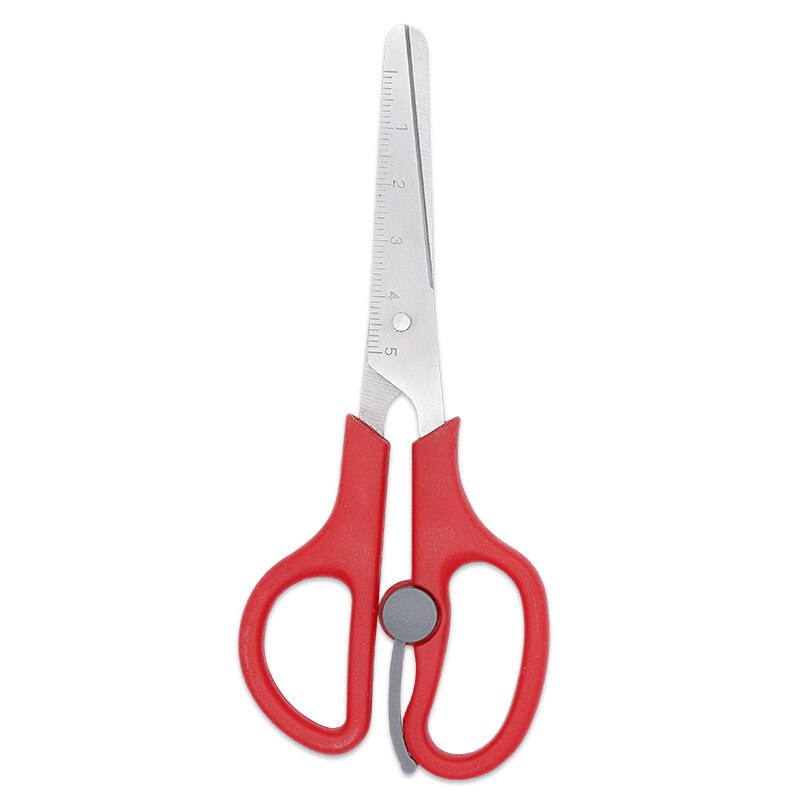 Kids Craft Scissors Sharp Stainless Steel Blades Safety Soft Grip Handles Children Cutting Paper with Scale