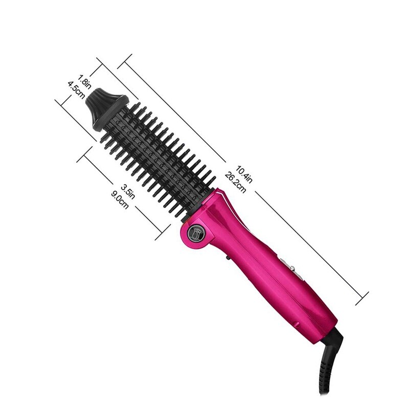 Cooliss brosse baril fer à friser ionique électrique rond brosse chauffante pliable bigoudi lisseur cheveux friser baguette (prise ue)