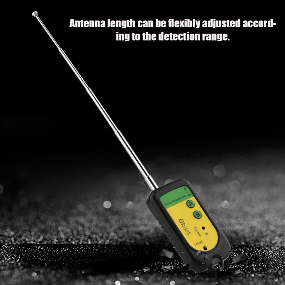 Signal fejl rf detektor kamera gsm trådløs enhed detektion hunde 100 ~ 2400 mhz 1.5v sort mobiltelefon signal detektion maskine