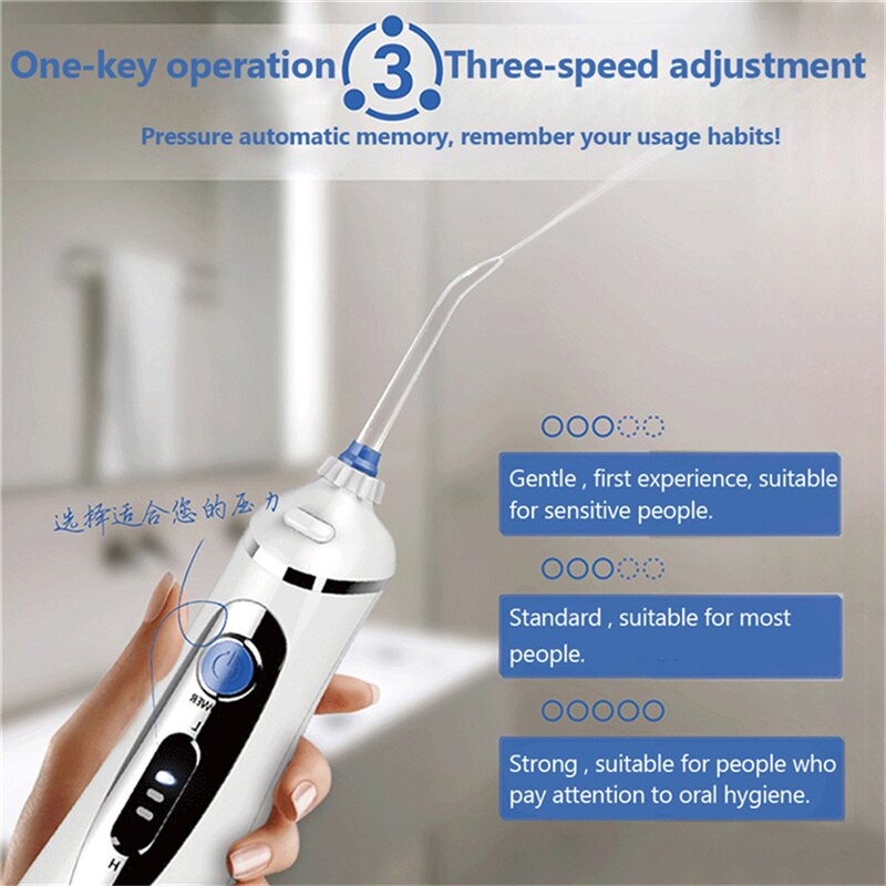 240ml irygator doustny dentystyczny Waterpik Flosser irygator wodny USB akumulator elektryczny strumień irygator doustny 4 wskazówki nawadnianie zębów odkurzacz