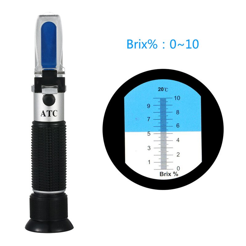 Yieryi Sugar Refractometer ATC 0-10% Brix Handheld Sugar Meter Sugar Content Testing Equipment for Fruit, Food and Beverage