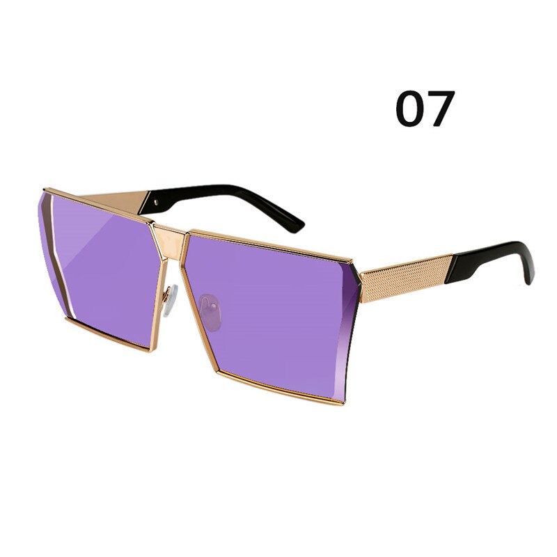 Kleur Voor Vrouwen Zonnebril Voor Vrouwen Unieke Oversized Schild UV400 Gradiënt Vintage Brilmonturen Voor Vrouwen: Gold-Purple