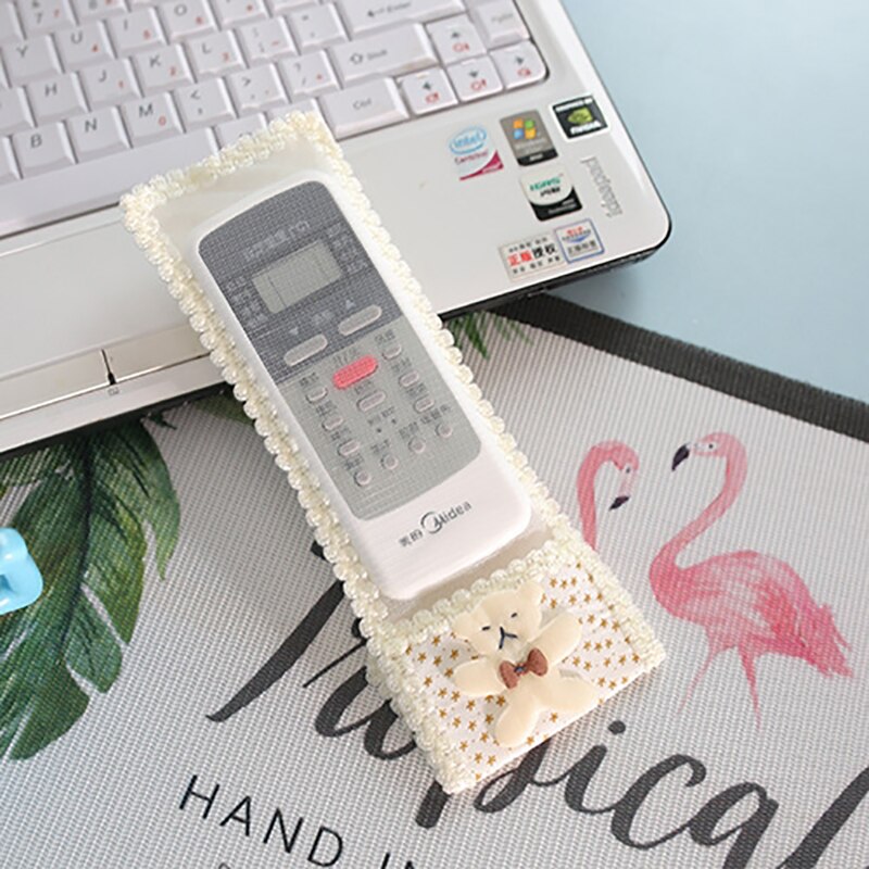 1 Pcs Remote Control Protector Home Storage remote Dust Bag Case Remote Control Cover Clear lace Video TV Air Conditioner: 2 / 21X8cm