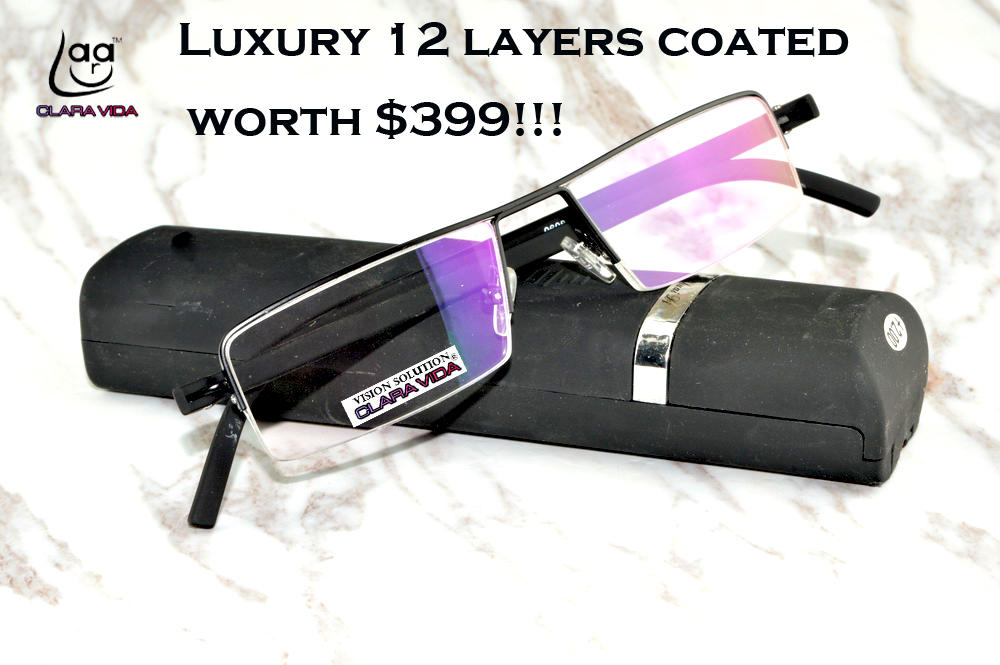 CLARAVIDA Royal Luxury Men women unisex diamond cutted stylerish commercial dignity special reading glasses+1 +1.5 +2 +2.5 +3