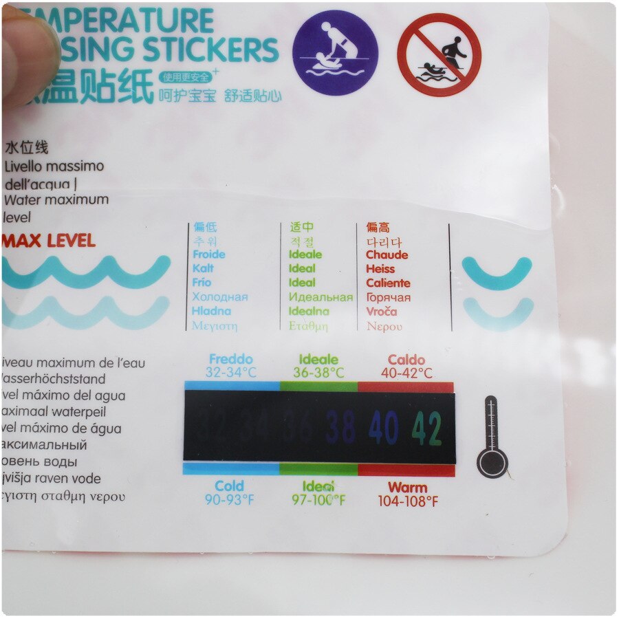 Bathtub Temperature Sensitive Sticker Temperature Measuring Card Sticker Bathtub Pool Cartoon Temperature Card Baby Accessories