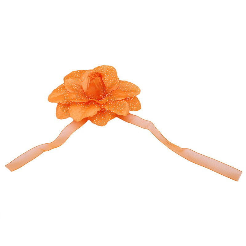 1pc pioenroos bloem gordijn clip-on stropdas band touw huisdecoratie gordijnen achterkant houder stropdas houder clip doek bloem: Oranje