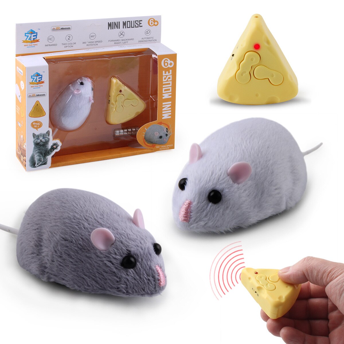 Draadloze Afstandsbediening Muis Pluizige Elektronische Muis Speelgoed, emulatie Speelgoed Rat Voor Kat Hond Mini Rat Lastig Speelgoed