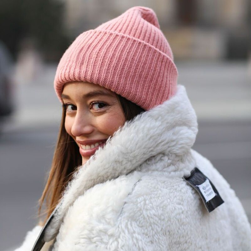Cappello da donna inverno 2021 berretti cappellini con teschio lavorato a maglia Chapeau Femme Casual solido adulto copricapo berretto Skullies costine