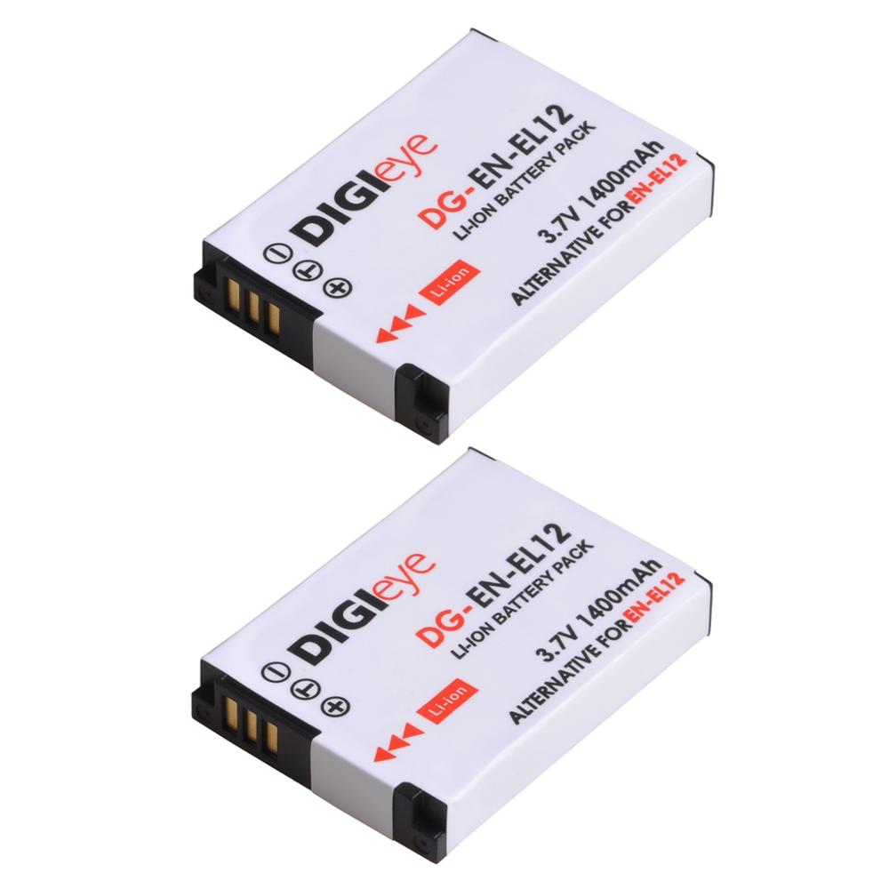 1400mAh EN-EL12 ENEL12 es EL12 batería para Nikon Coolpix A1000 B600 W300 A900 AW100 AW110 S6300 S8100 S8200 S9300 S9400 P310: 2 battery