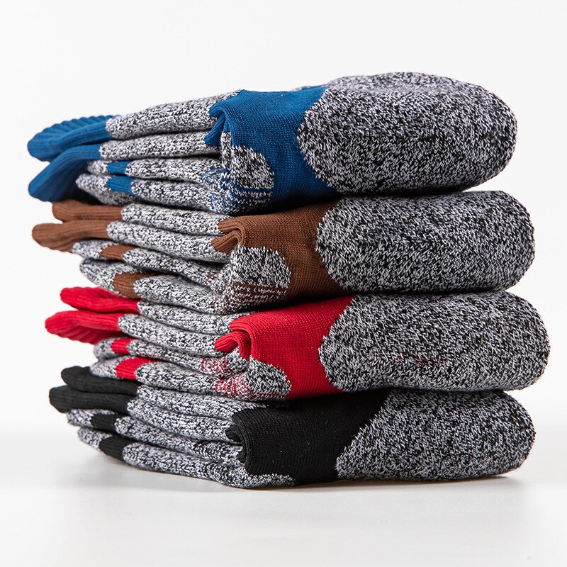 Männer Baumwolle Athletische Socken Dicken Kissen Atmungsaktive Sport Wandern Bergsteigen Ski Socken Dicke Winter Thermische Besatzung Socken