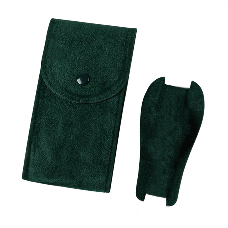 Flanellen Horloge Opbergdozen Case Zacht Horloge Zak Horloge Collectie Mechanische Horloge Organizer: Green