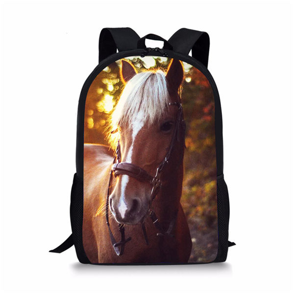 Kids Backpack Flower Horse Prints Pattern Children&#39;s School Bags Cute Toddler Book Bags Women&#39;s Travel Backpack: CDWX3669C