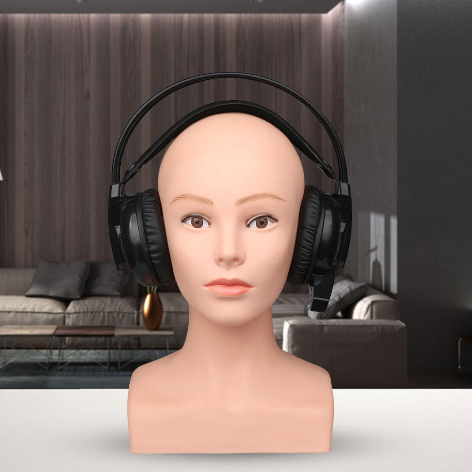 Model Head Wig Display Head Soft Touch Manikin Female Mannequin Stand and Holder Head Mold for Home Mask Hair Hats Glasses
