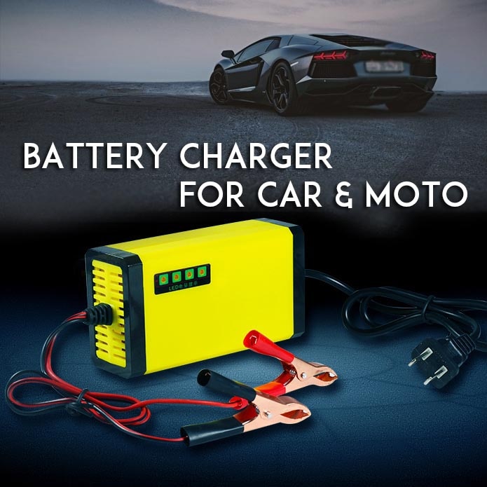 Mini Draagbare 12 V 2A Auto Battery Charger Adapter Voeding Motorfiets Auto Smart Battery Charger LED Display US EU PLUG