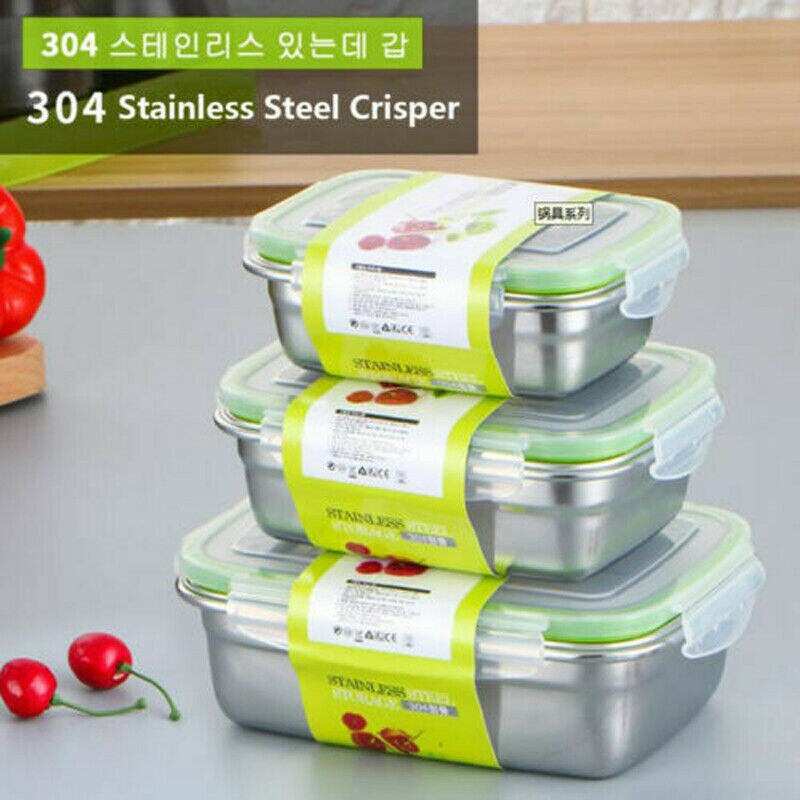 Draagbare Roestvrij Staal Lunchbox Magnetron Voedsel Container Bento Box Clear Servies Lunch Kom