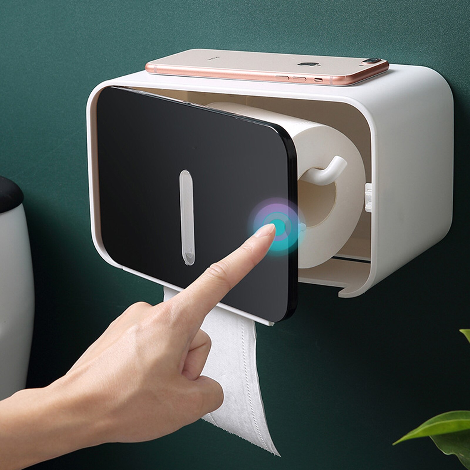 Toilet Tissue Box Hand Paper Towel Dispenser Wall-Mounted Bathroom Roll Paper Folded Paper Holder Storage Rack Tissue Box