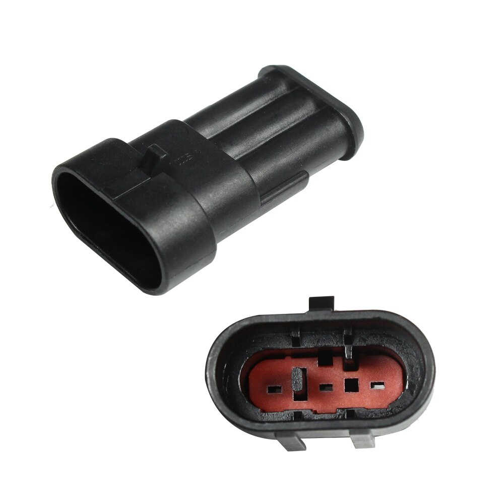 YUNPICAR 5Kit 3 Pin 3 Pin Way Car Waterproof Electrical Connector Plug Male Female Wire Cable Connector Plug with Wire AWG Marin