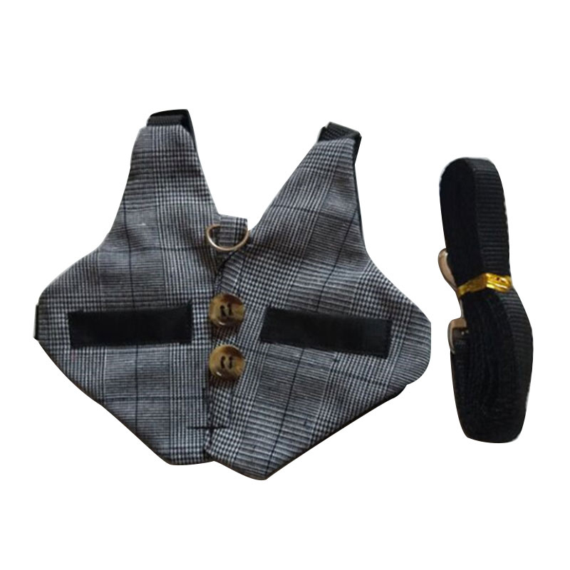 Rabbits Pet Vest with Pulling Rope Vest Convenient Rabbit Chest Back Safety Pet Harness Breathable Adjustable Pet Supplies: grey / S