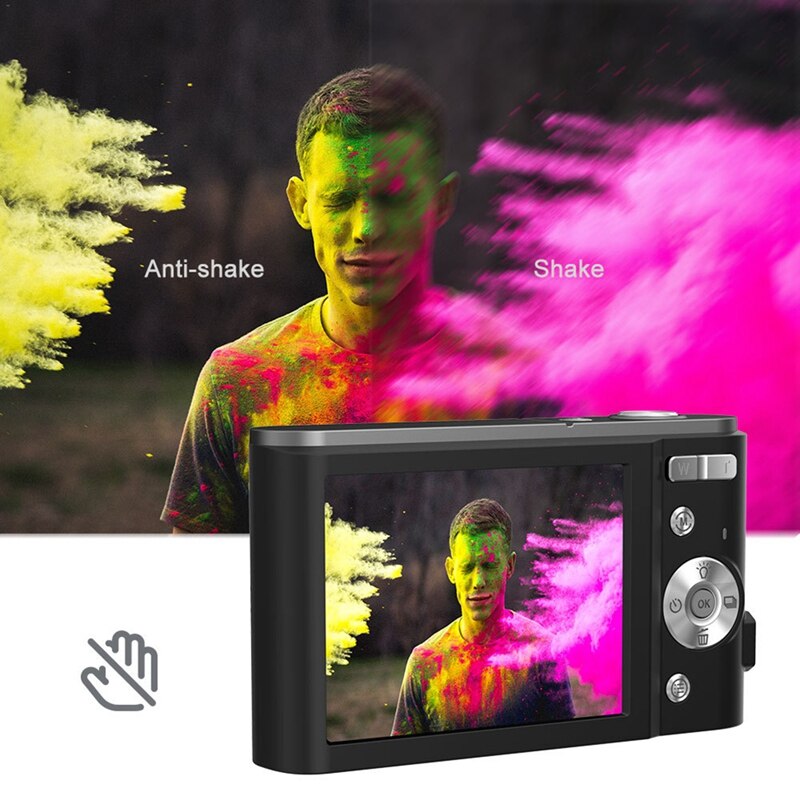 RISE-fotocamera digitale 2.7K HD 44MP telecamera di registrazione con Zoom digitale 16X, fotocamera tascabile compatta con luce di riempimento per bambini adolescenti