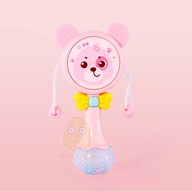 Zabawki dla niemowląt 0-12 miesięcy edukacyjne dla niemowląt grzechotka telefony muzyczne powiesić bęben dla niemowląt miękki gryzak zabawki rozwojowe: Różowy